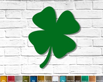 Four Leaf Clover Metal Wall Art – Choose Patina Color, Size