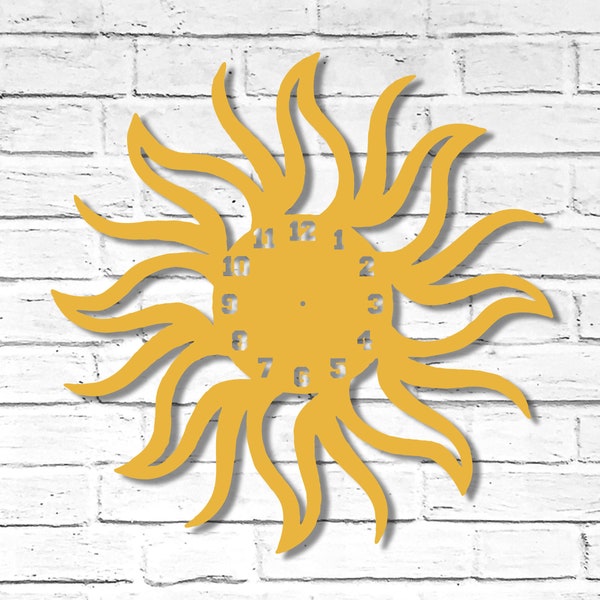 Sun Clock - Choose your Patina Color and Size - Metal Wall Art Home Decor - Handmade