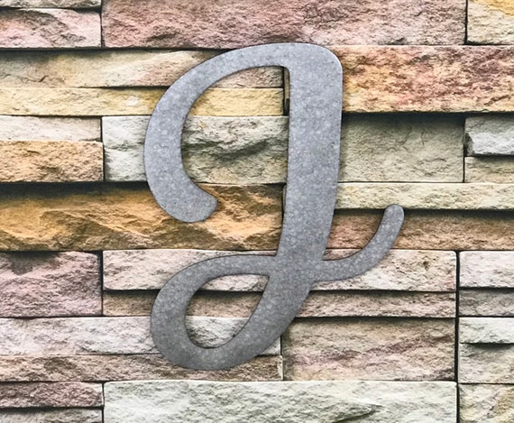 Letter J metal Wall Art Home Decor Choose 8 12 | Etsy