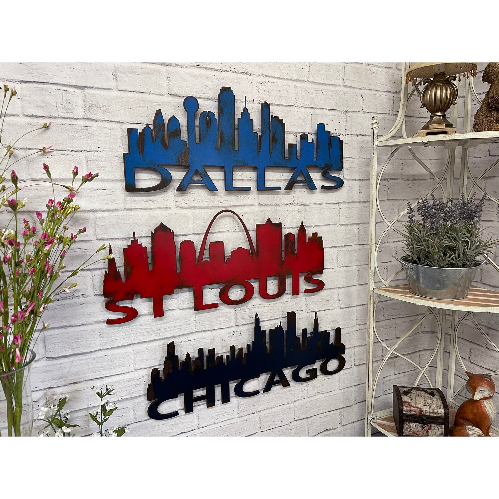 Chicago Skyline Metal Wall Art Choose 23 30 or Etsy