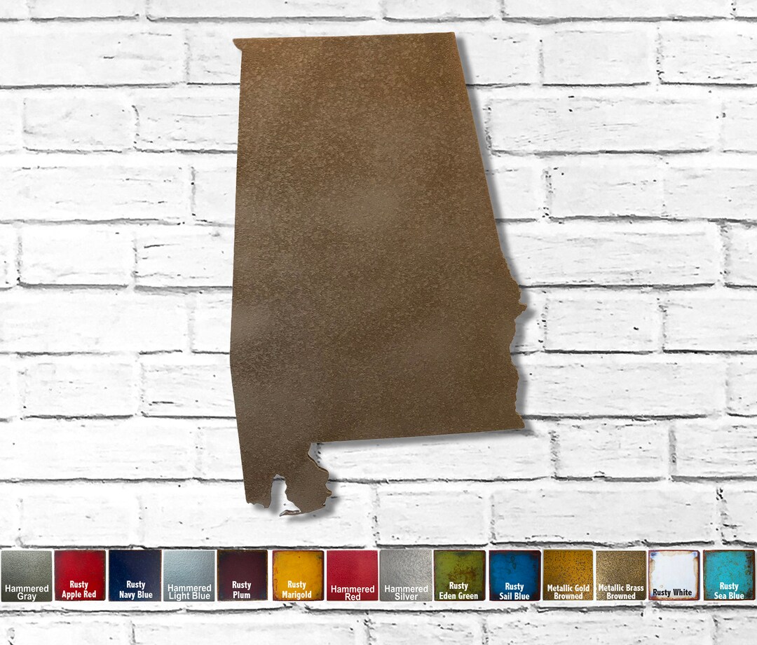 Alabama Metal Wall Art Home Decor Handmade Choose 17 or 23 Tall Choose