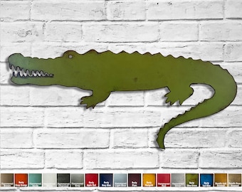 Alligator Metal Wall Art – Choose Size and Patina Color