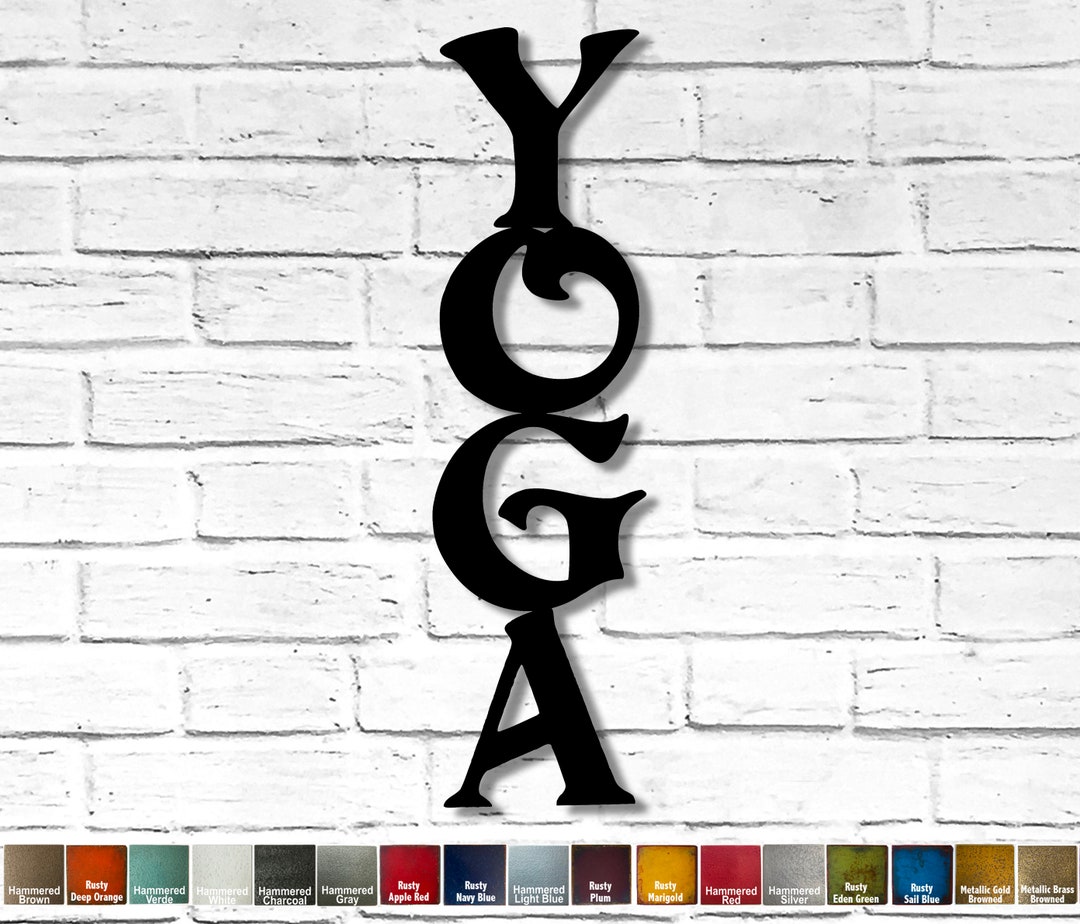 Yoga Sign Vertical Metal Wall Art Home Decor Handmade Etsy