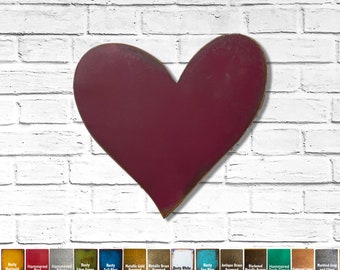 Heart Metal Wall Art – Choose Patina Color, 12"-23" Wide Home Decor