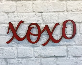XOXO sign - Metal Wall Art Home Decor - Handmade - Choose your Size 17", 24" or 30" wide - Choose your Patina Color
