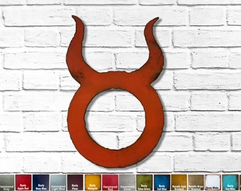 Taurus metal wall art - Choose 11", 17" or 23", Choose Patina Color, Optional Choose any Zodiac Horoscope Symbol (leave note to seller)