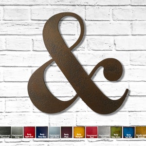 Ampersand Metal Wall Art Home Decor- Handmade - Choose 5", 8", 12", 16", 17" or 22" tall - Choose your Patina Color
