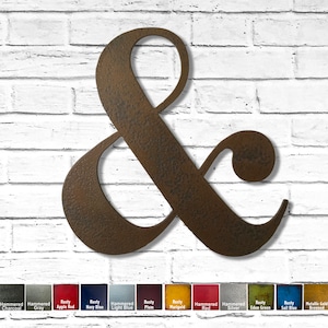 Ampersand Metal Wall Art – 14 Gauge Steel Home Decor (12"-23" Tall)