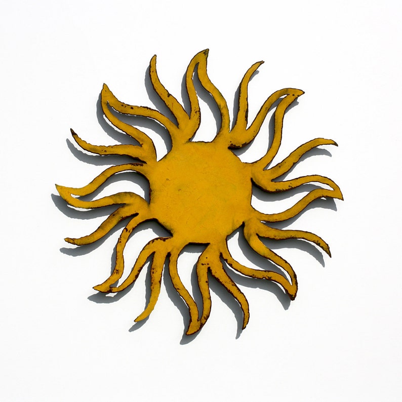 Sun Metal Wall Art Home Decor Choose 11 17 23 30 Or 36 Wide Your Patina Color With Rust Accents Homemade