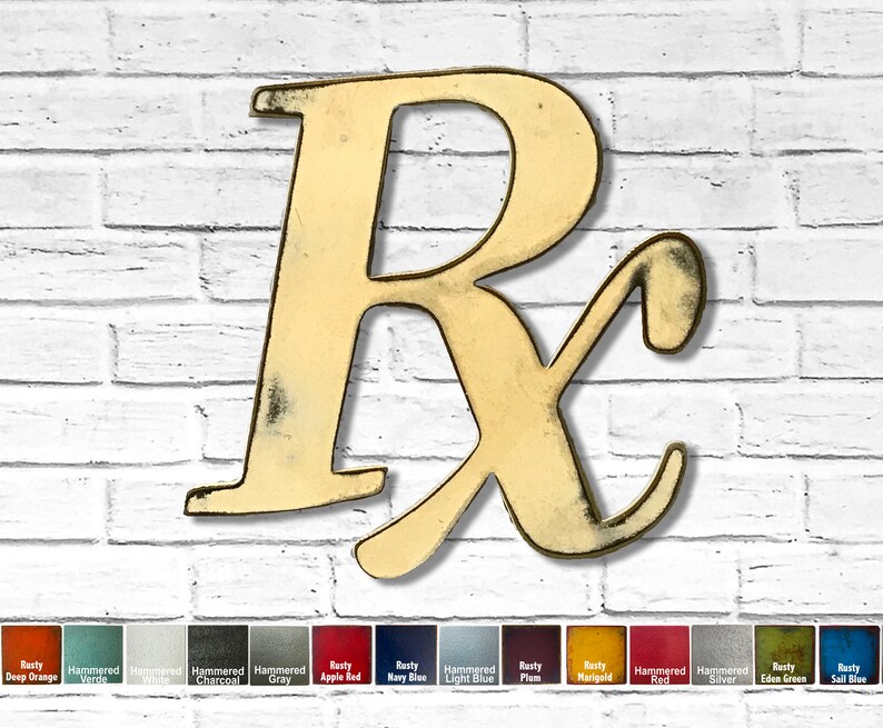 Rx Pharmacy Symbol Sign Metal Wall Art Home Decor Handmade Etsy