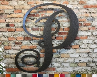 Letter P -Metal Wall Art Home Decor- Choose 8", 12", 16", 22" or 36" inch tall - Monogram - Choose a Patina Color, and any Letter!