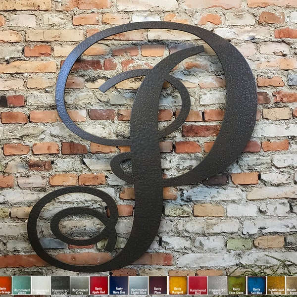 Letter P -Metal Wall Art Home Decor- Choose 8", 12", 16", 22" or 36" inch tall - Monogram - Choose a Patina Color, and any Letter!