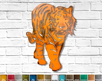 Tiger - Metal Wall Art Home Deco - Choose 23", 30", 36" or 40" Choose Your Favorite Patina Color - Exotic Animal Art