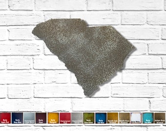 South Carolina - Metal Wall Art - Handmade- Choose 11", 17" or 23" wide - Choose your patina color - and Choose any USA State!