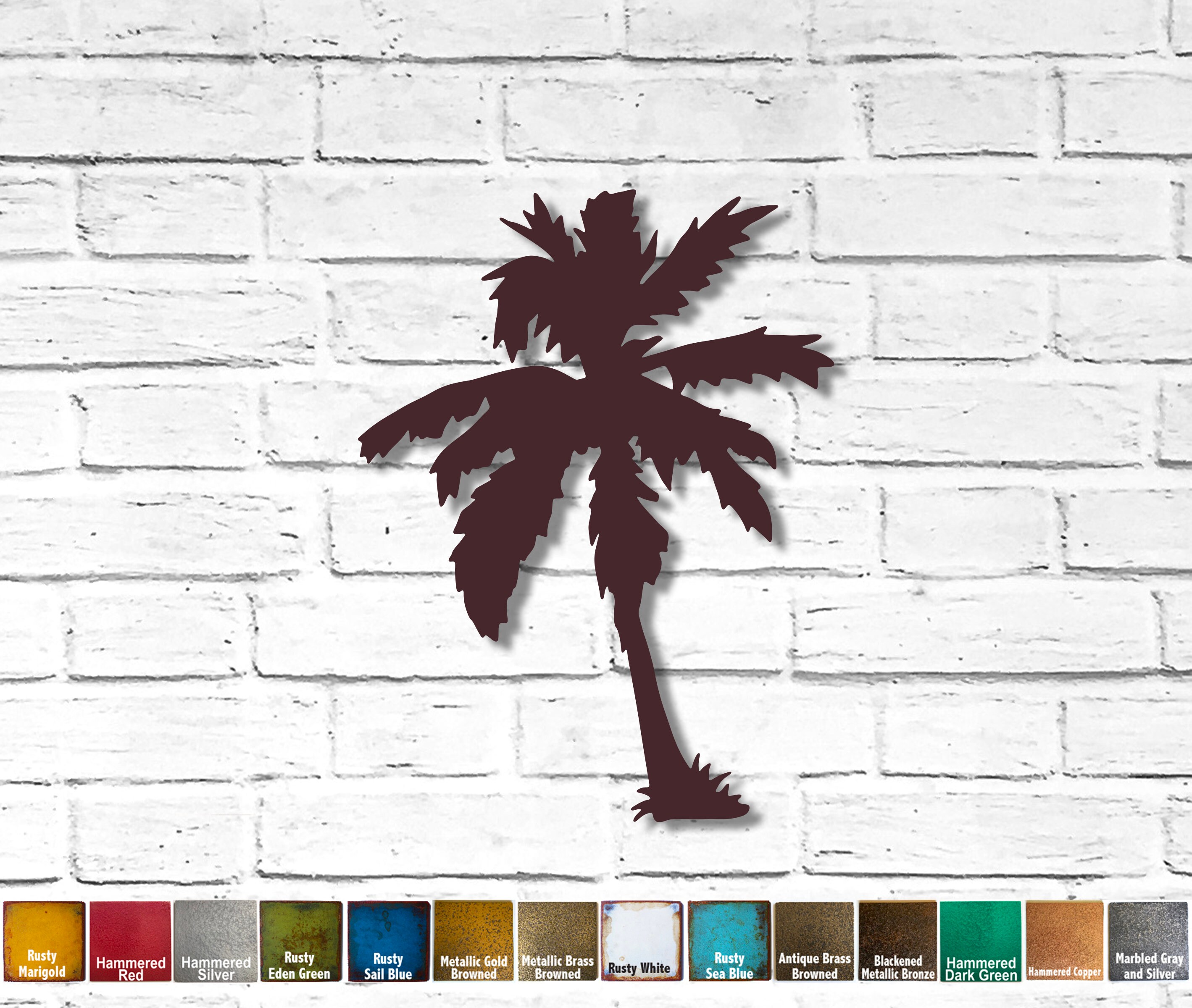 Palm Tree Metal Wall Art Home Decor Choose Your Size | Etsy