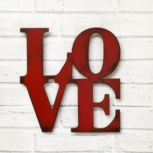 LOVE Metal Wall Art Home Decor - Choose 8", 11", 17", 24", 30" or 36" tall - Choose your Patina Color - Handmade