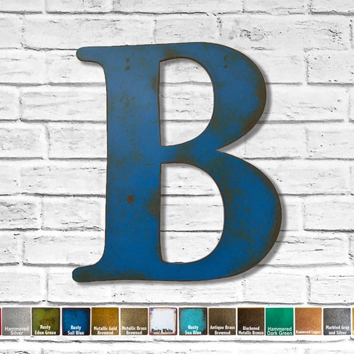 Letter B metal Wall Art Home Decor Choose 8 12 Etsy