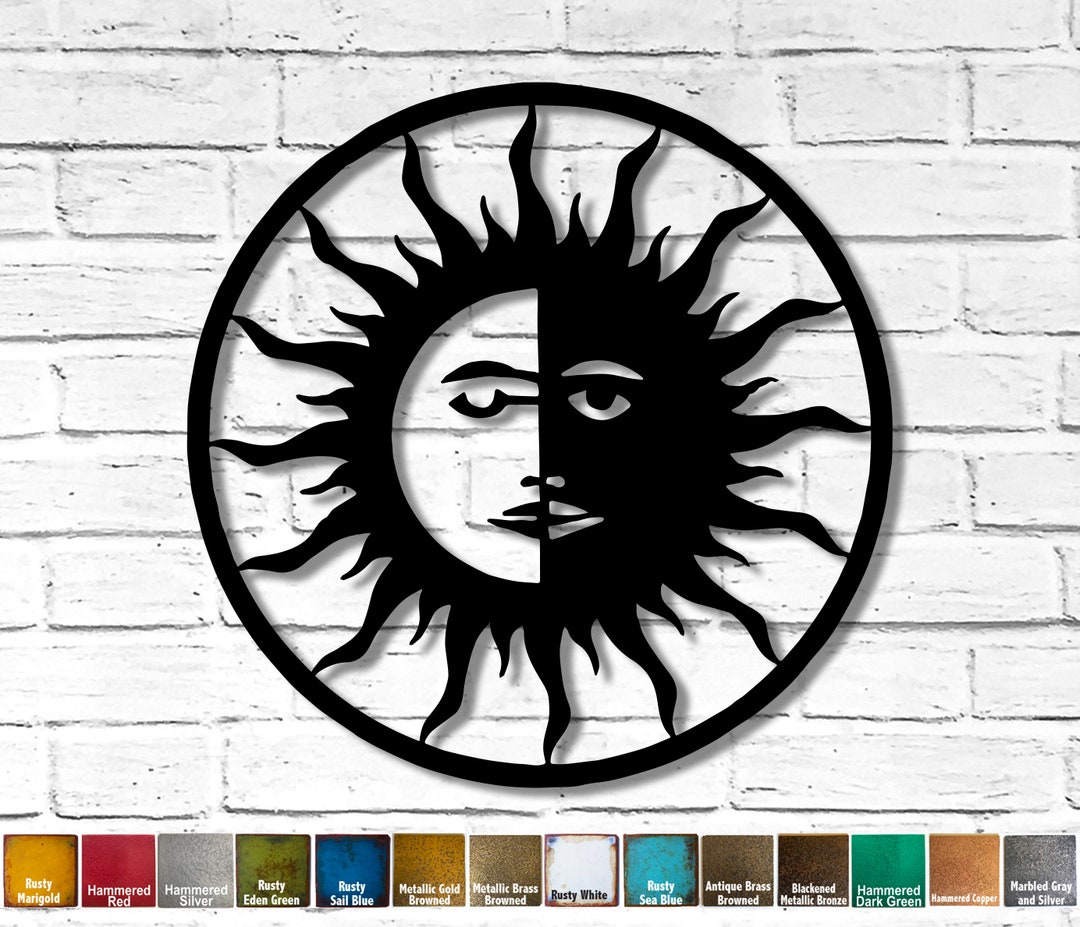 Sun Face Metal Wall Art Home Decor Handmade 36 Etsy