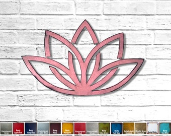 Lotus Flower -Contemporary -12", 17", 23", 30", 34" or 40" wide - Metal Wall Art -Choose a Color, Choose various Zen/Yoga/Buddhist Symbols