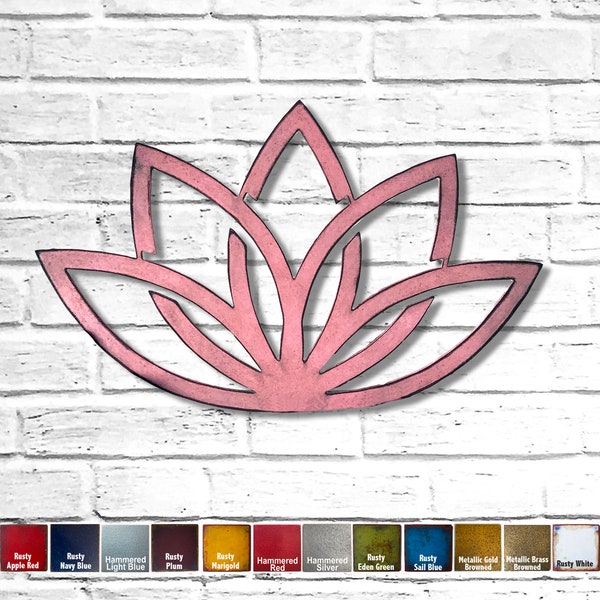 Lotus Flower -Contemporary -12", 17", 23", 30", 34" or 40" wide - Metal Wall Art -Choose a Color - Choose style