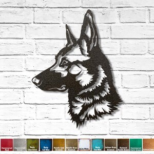 Belgian Malinois - Metal Wall Art home decor - Handmade - Choose 17" or 23" - Choose a Patina Color!