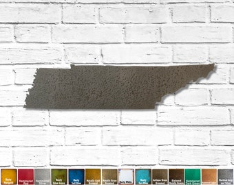 Tennessee Metal Wall Art – Choose State, Size, Patina Color – 14 Gauge Steel