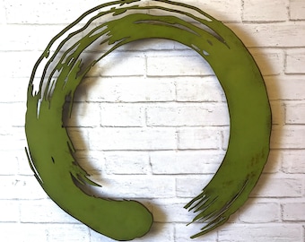 Enso Circle - Metal Wall Art - Choose  8", 12", 17", 24" or 30" Choose your Patina Color -Choose from various Zen, Yoga and Buddhist Symbols