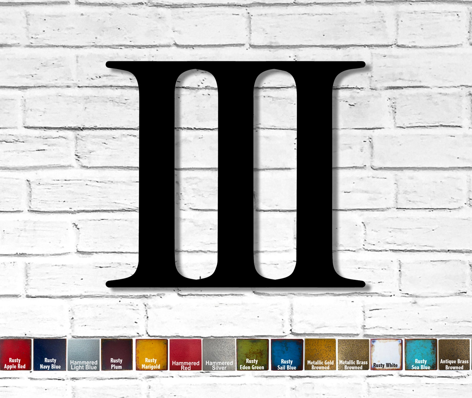 Roman Numeral Three Metal Wall Art Home Decor Choose your Etsy