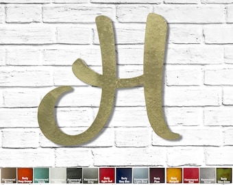 Letter H -Metal Wall Art Home Decor- Choose 8", 12", 16" or 22" inch tall - Karlie Font -Choose your Patina Color, and any Letter or Number!