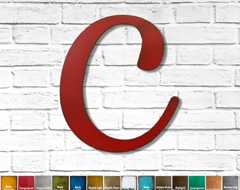 Letter C -Metal Wall Art Home Decor- Choose 8", 12", 16" or 22" inch tall - Karlie Font -Choose your Patina Color, and any Letter or Number!