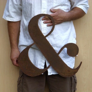 Ampersand Metal Wall Art Home Decor- Handmade - Choose 8", 12", 17" or 22" tall - Choose your Patina Color