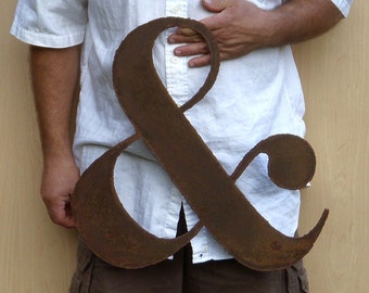 Ampersand Metal Wall Art Home Decor- Handmade - Choose 12", 17" or 23" tall and your Patina Color