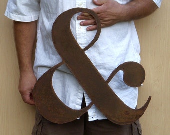 Ampersand Metal Wall Art Home Decor- Hecho a mano - Elija 8", 12", 17" o 22" de alto - Elija su color de pátina