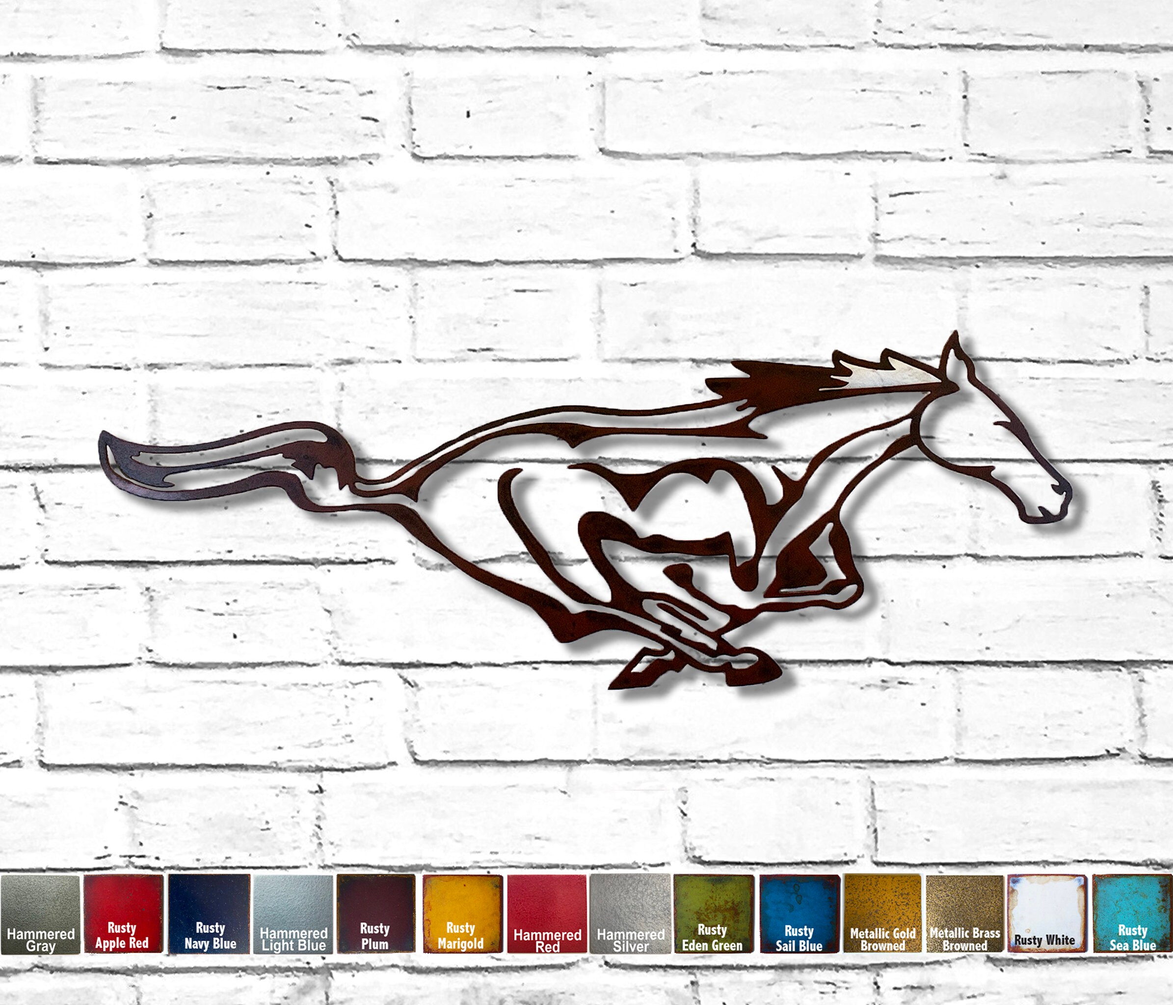 Galloping Stallion Horse Metal Wall Art Home Decor Etsy