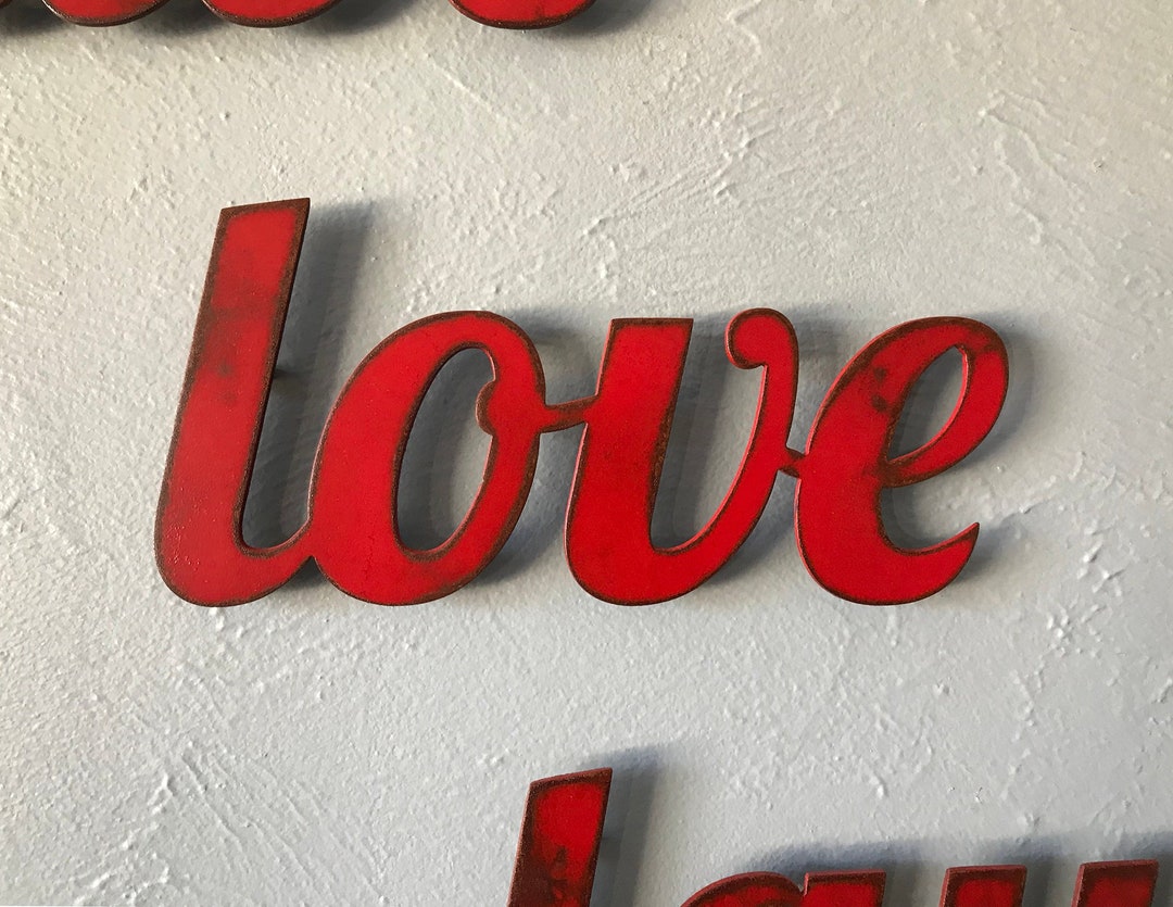 Love Metal Wall Art Home Decor Handmade Choose 11.5, 17 or 23 Long, Choose Your Patina Color Etsy