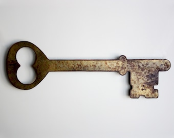 Skeleton Key Metal Wall Art – 14 Gauge Steel Home Decor, Choose Size & Patina
