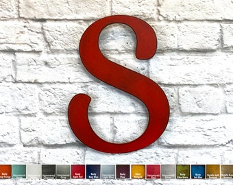 Letter S -Metal Wall Art Home Decor- Choose 8", 12", 16" or 22" inch tall - Karlie Font -Choose your Patina Color, and any Letter or Number!