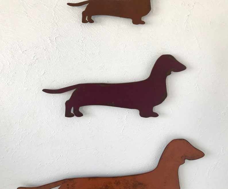 Dachshund Metal Wall Art home decor Handmade Choose 11, 17 or 23 Choose your Patina Color, OR Choose from 20 different Dog Breeds Dachshund