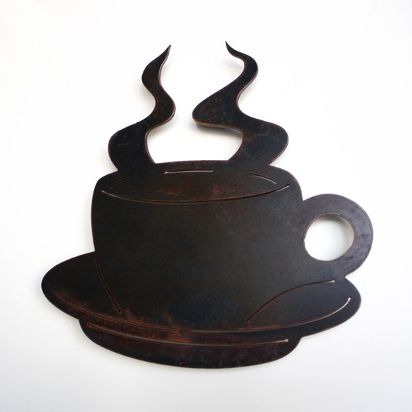Metal Coffee Cup Wall Hanging Etsy