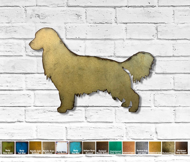 Dachshund Metal Wall Art home decor Handmade Choose 11, 17 or 23 Choose your Patina Color, OR Choose from 20 different Dog Breeds Retriever (standing)