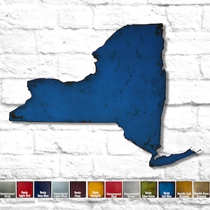 Arte mural de metal de Nueva York: elige el tamaño, el color de la pátina y cualquier estado de EE. UU.