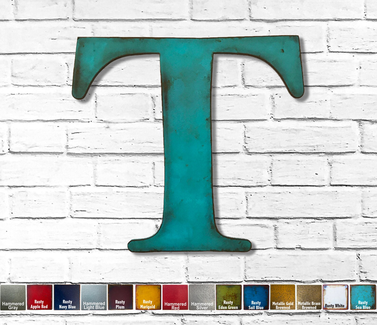 Metal Letter T 8 12 16 or 22 Inch Etsy