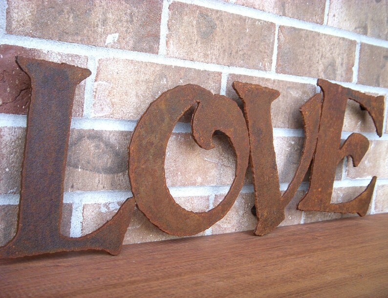 Love metal wall art sign 26 wide steel metal earth Etsy