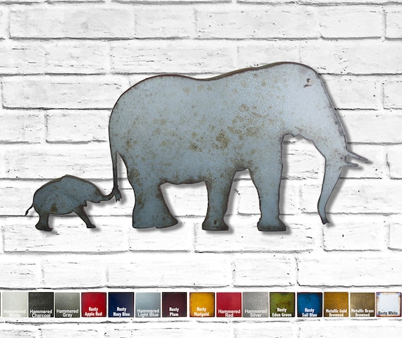 Elephant Metal Wall Art Home Decor Handmade Choose Your Etsy
