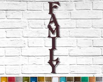 Family Metal Wall Art - Handmade - Choose 17", 24", 36" or 45" Tall - Choose your Patina Color and Size