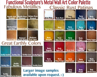 3" x 3" Color Sample Swatches - Handmade - Choose your patina color