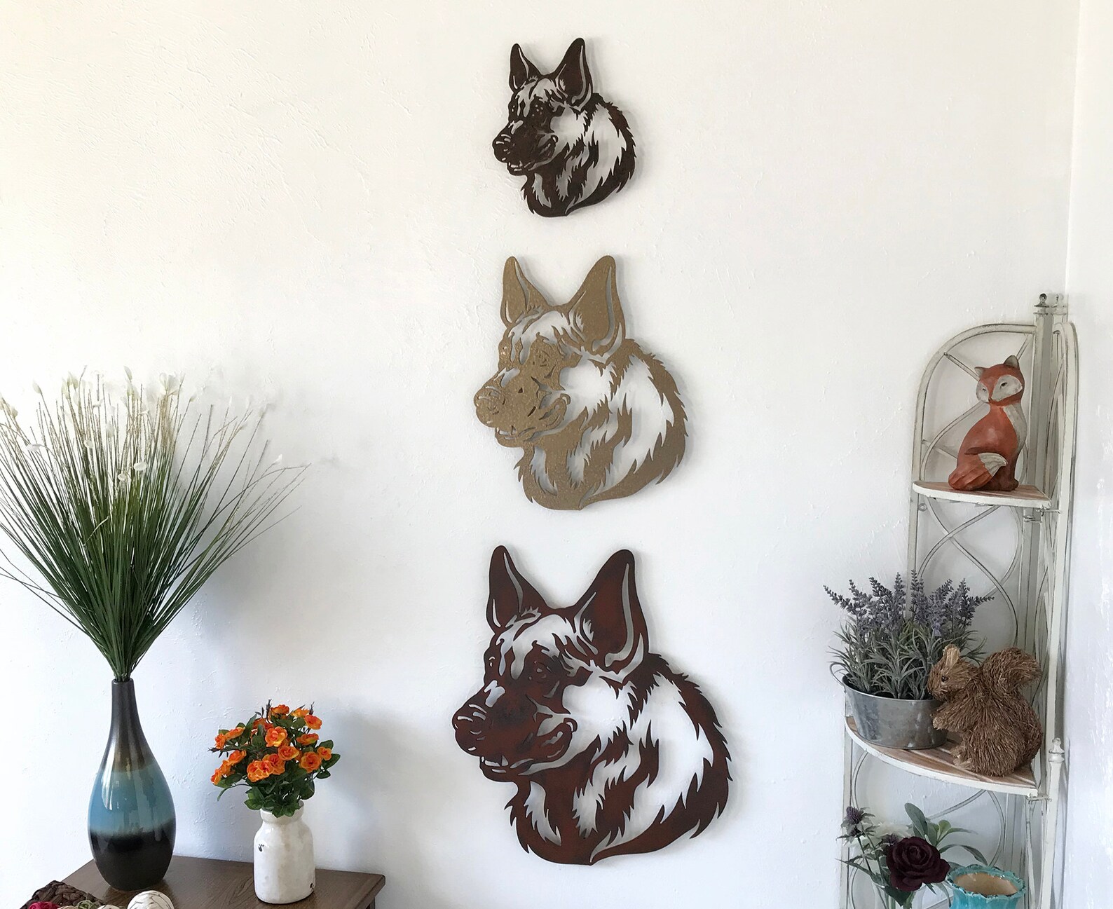 German Shepherd Metal Wall Art Handmade Choose 11 Etsy
