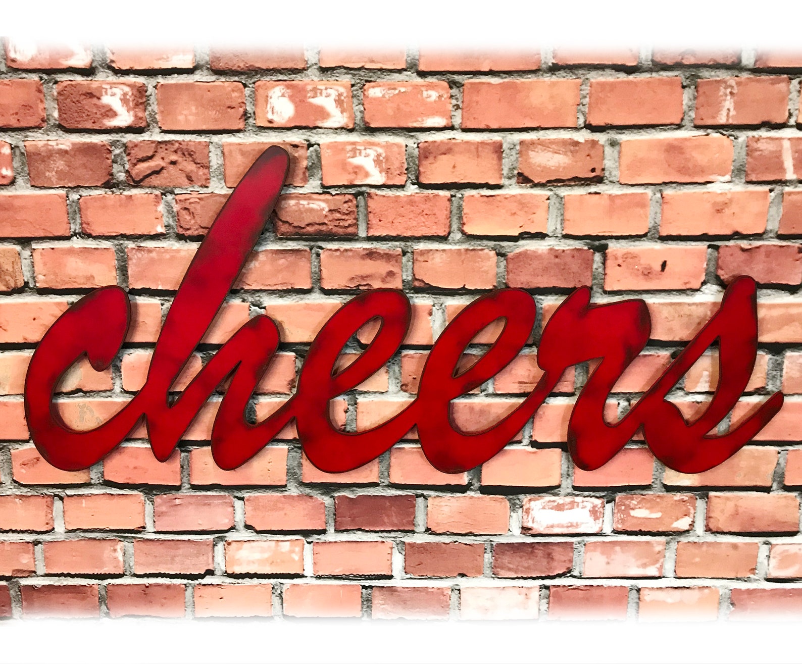 Cheers Bar Sign Wall Art 36 Wide Metal Sign With Etsy