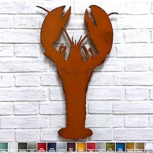Lobster Metal Wall Art Home Decor Handmade Choose Your Size 11, 17 or ...