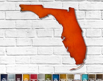 Florida Metal Wall Art – Choose Size, Patina Color, Any USA State